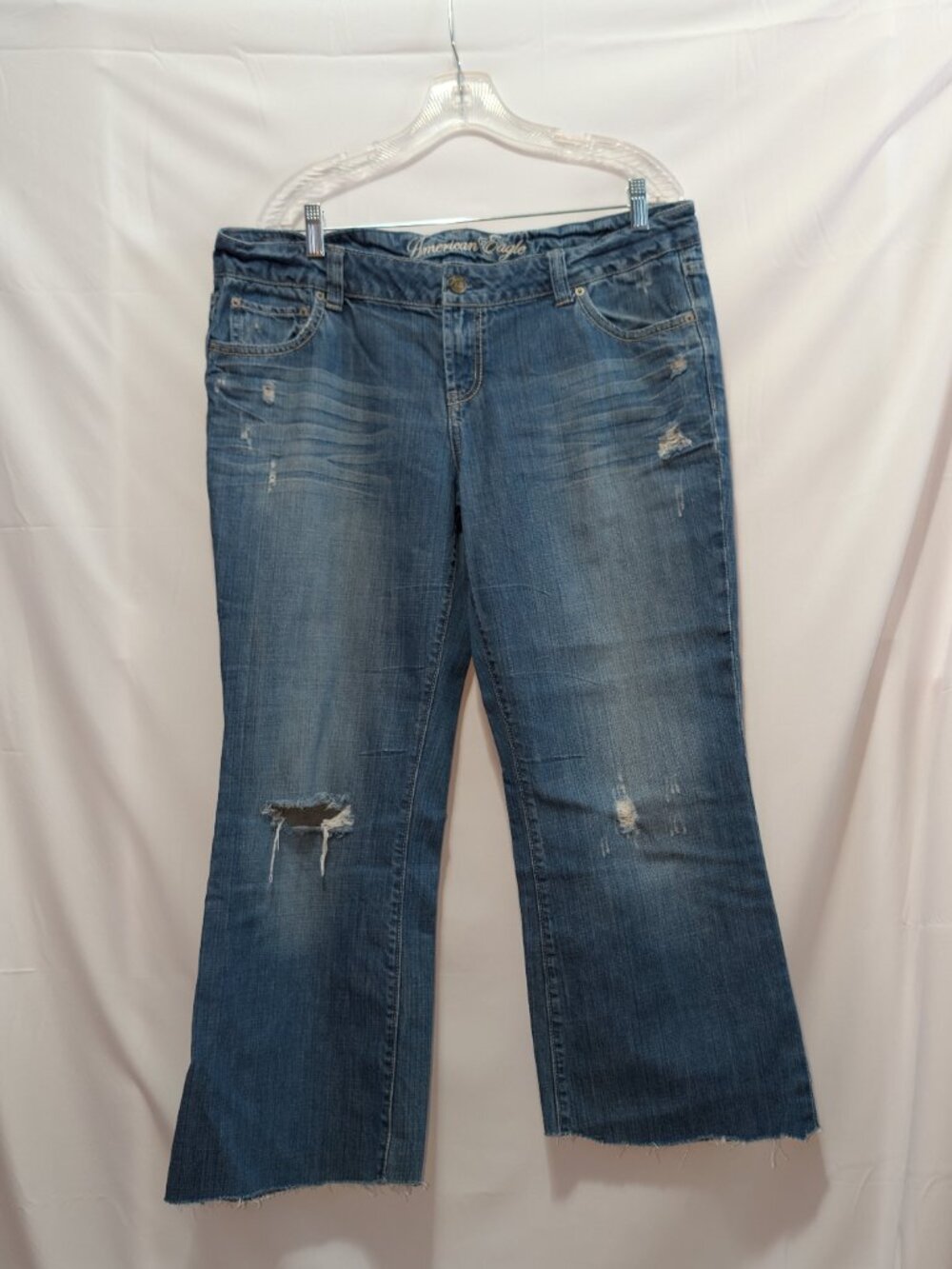 American Eagle women's blue denim favorite boyfriend size 16R 100%cotton VTG